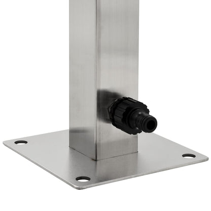 Fontanella A Colonna In Acciaio Inossidabile Quadrata 65 Cm