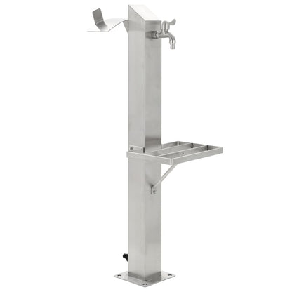 Fontanella A Colonna In Acciaio Inossidabile Quadrata 95 Cm Nero