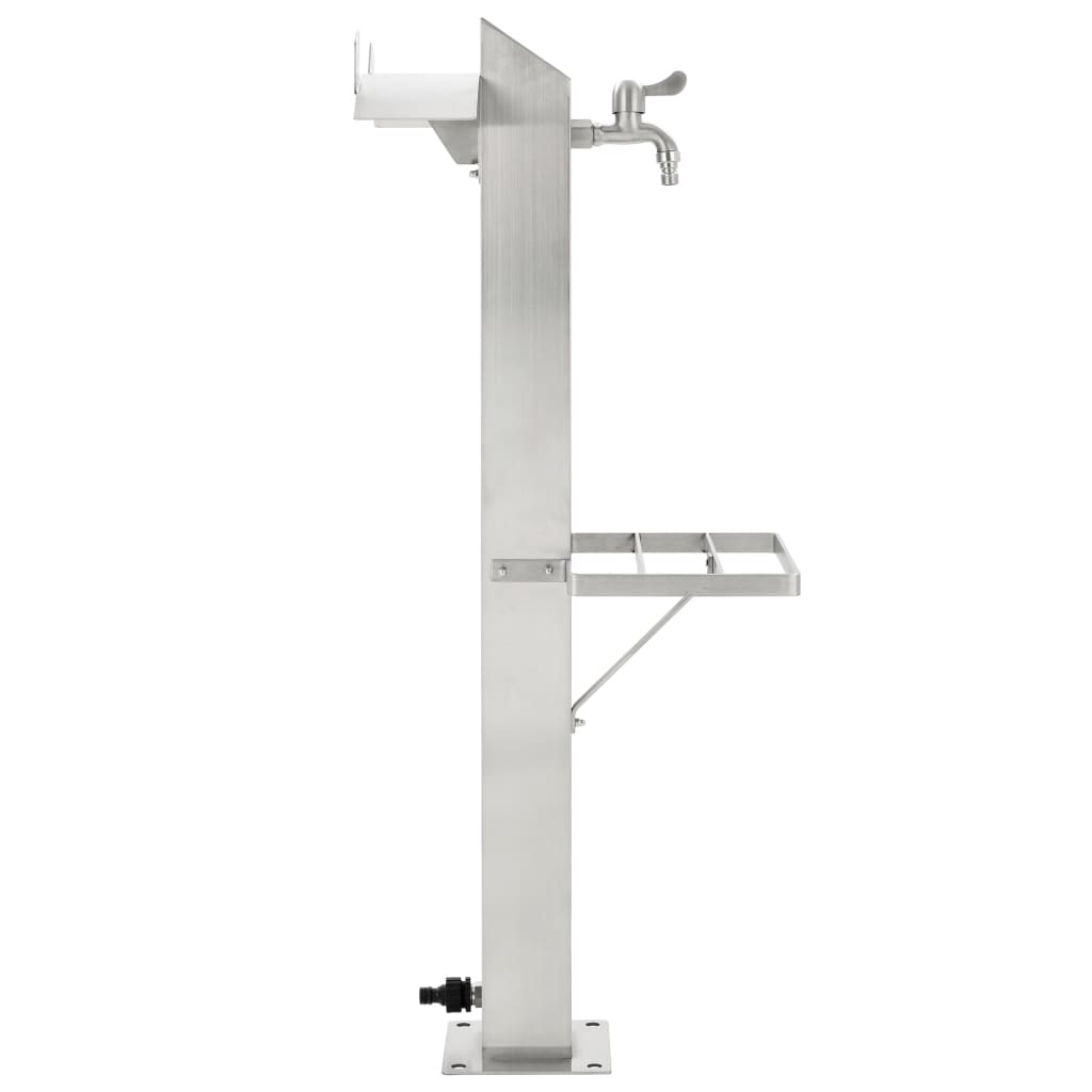 Fontanella A Colonna In Acciaio Inossidabile Quadrata 95 Cm Nero