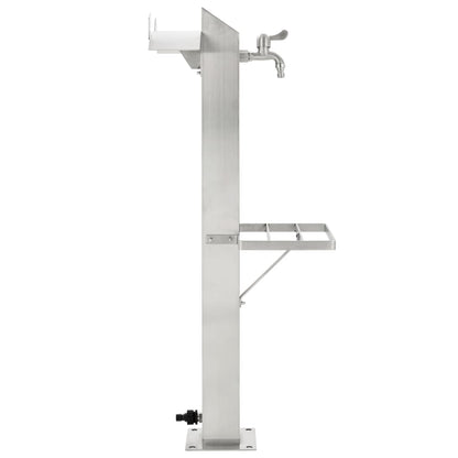 Fontanella A Colonna In Acciaio Inossidabile Quadrata 95 Cm Nero