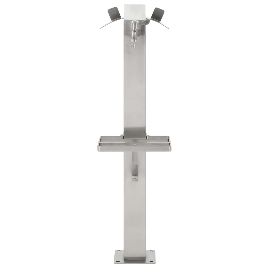 Fontanella A Colonna In Acciaio Inossidabile Quadrata 95 Cm Nero