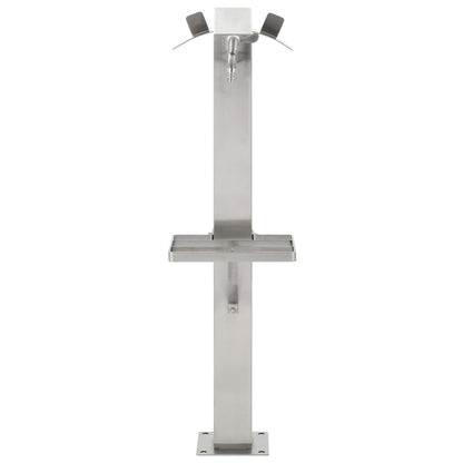 Fontanella A Colonna In Acciaio Inossidabile Quadrata 95 Cm Nero