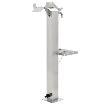 Fontanella A Colonna In Acciaio Inossidabile Quadrata 95 Cm Nero
