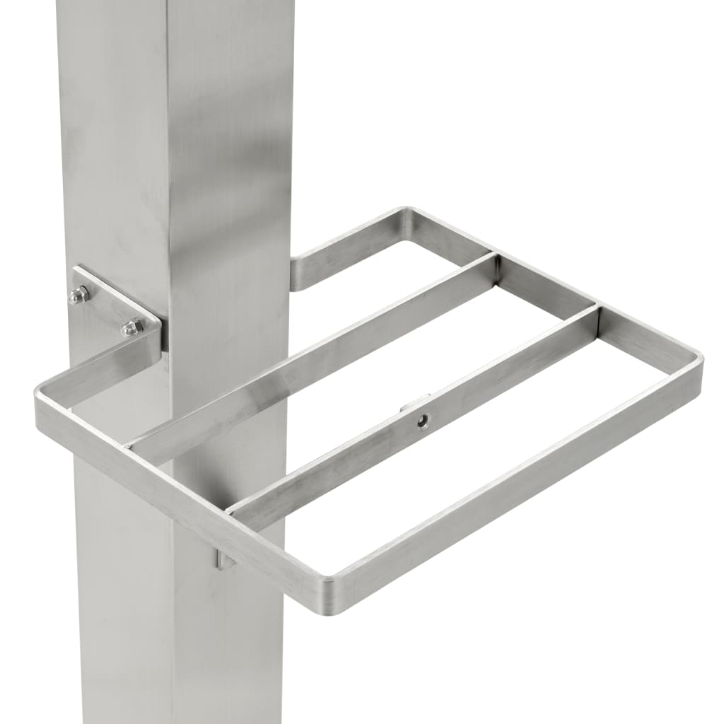 Fontanella A Colonna In Acciaio Inossidabile Quadrata 95 Cm Nero