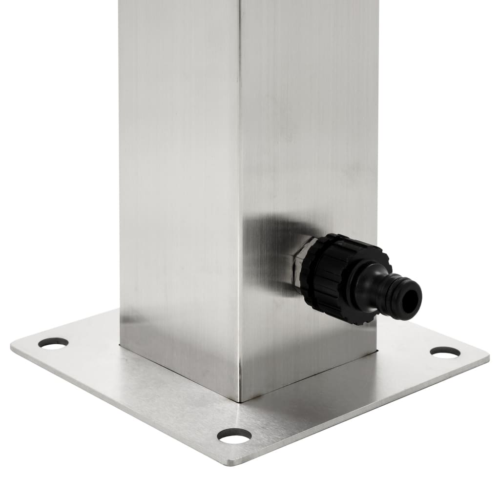 Fontanella A Colonna In Acciaio Inossidabile Quadrata 95 Cm Nero