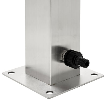 Fontanella A Colonna In Acciaio Inossidabile Quadrata 95 Cm Nero