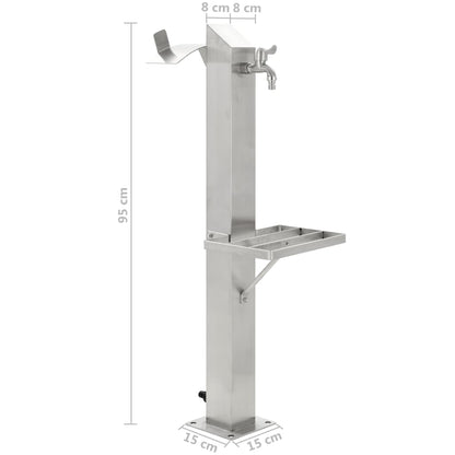 Fontanella A Colonna In Acciaio Inossidabile Quadrata 95 Cm Nero