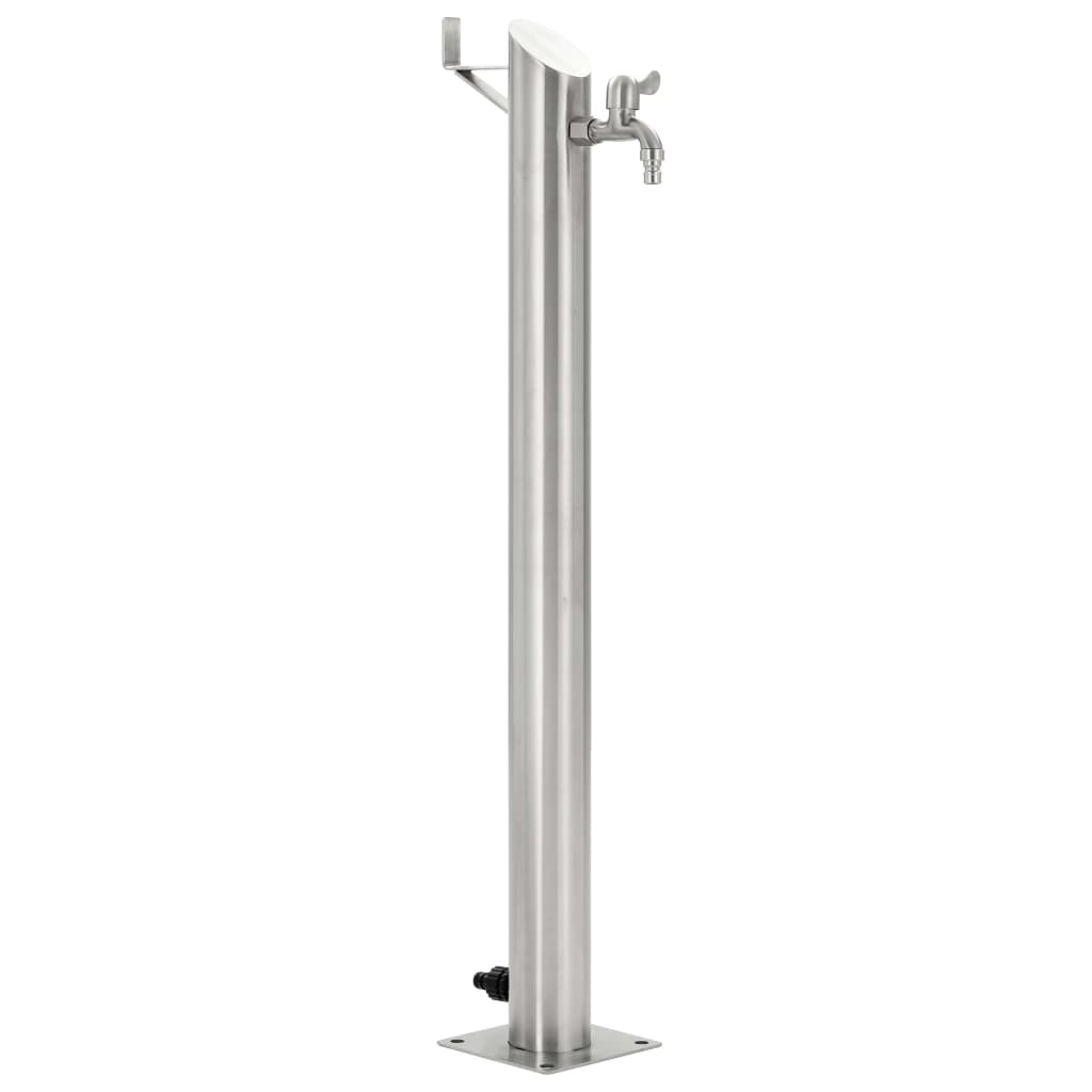 Fontanella A Colonna In Acciaio Inossidabile Rotonda 95 Cm