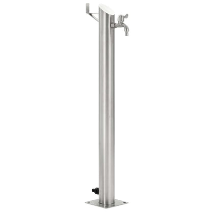 Fontanella A Colonna In Acciaio Inossidabile Rotonda 95 Cm