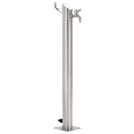 Fontanella A Colonna In Acciaio Inossidabile Rotonda 95 Cm
