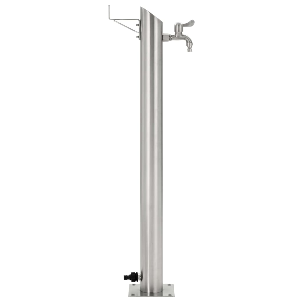 Fontanella A Colonna In Acciaio Inossidabile Rotonda 95 Cm
