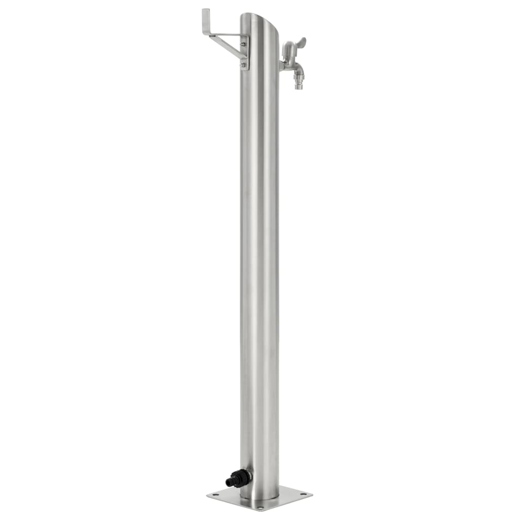 Fontanella A Colonna In Acciaio Inossidabile Rotonda 95 Cm