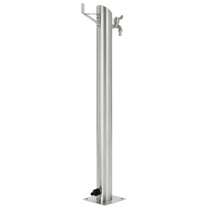 Fontanella A Colonna In Acciaio Inossidabile Rotonda 95 Cm