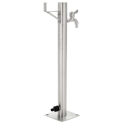 Fontanella A Colonna In Acciaio Inossidabile Rotonda 65 Cm Rovere Fumo