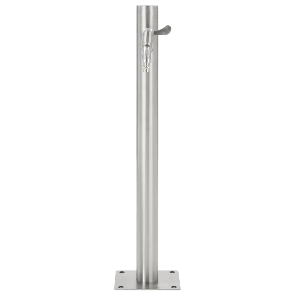Fontanella A Colonna In Acciaio Inossidabile Rotonda 65 Cm Rovere Fumo