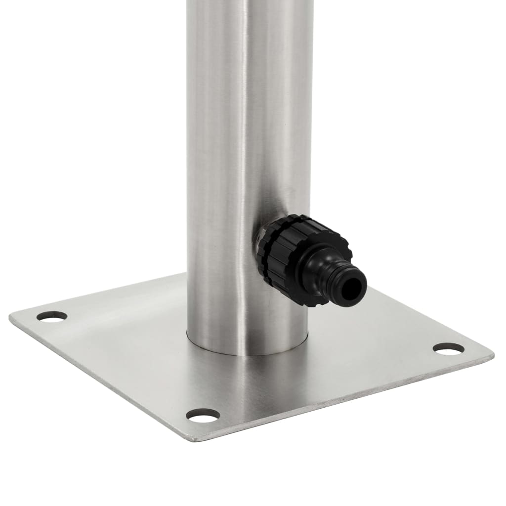 Fontanella A Colonna In Acciaio Inossidabile Rotonda 65 Cm Rovere Fumo