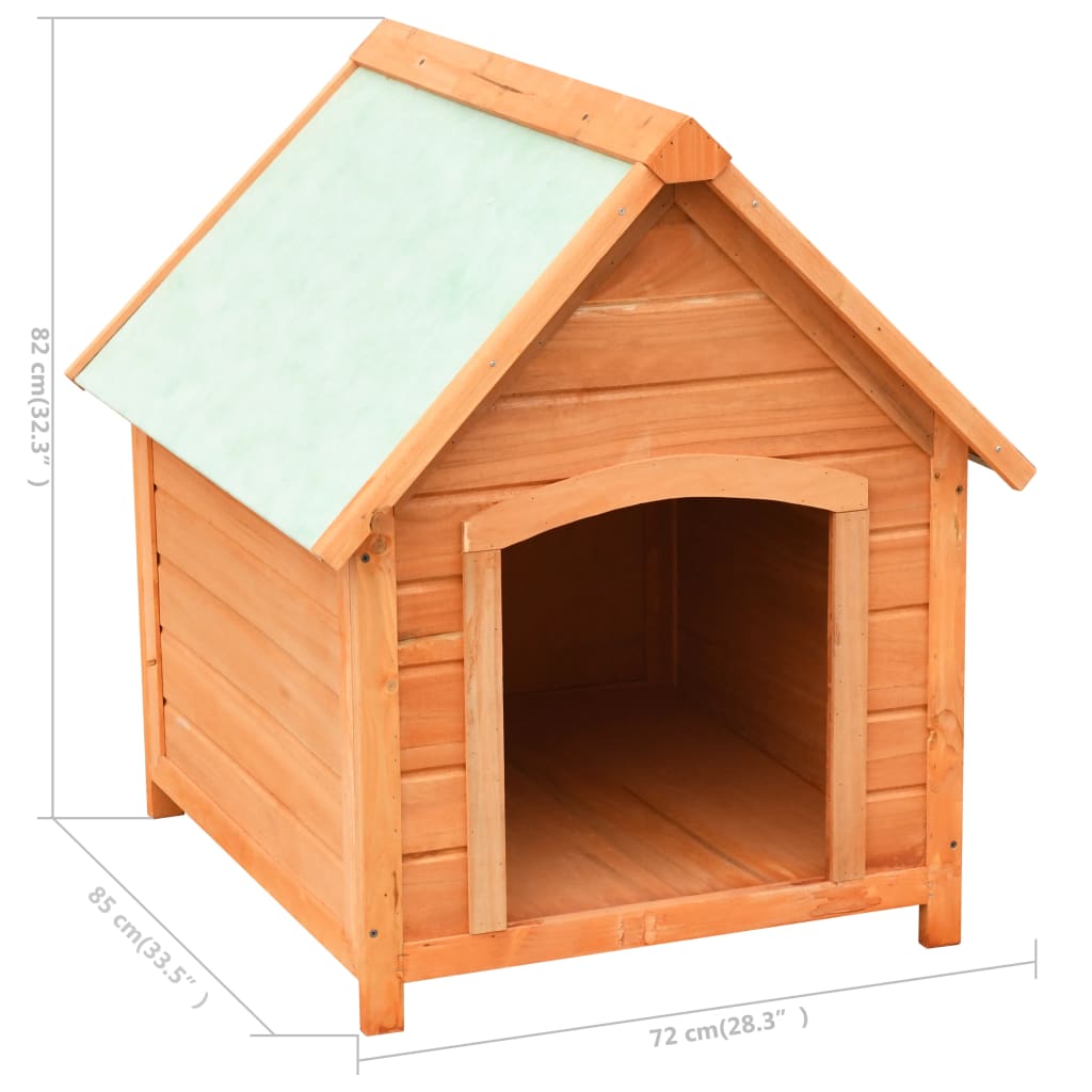 Cuccia Per Cani In Legno Massello Di Pino E Abete 72X85X82 Cm Naturale