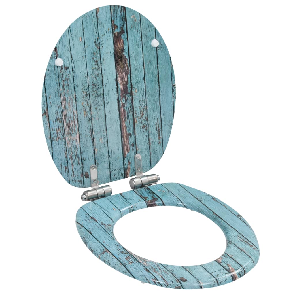 Sedile Wc Mdf Coperchio Chiusura Ammortizzata Semplice Bianco