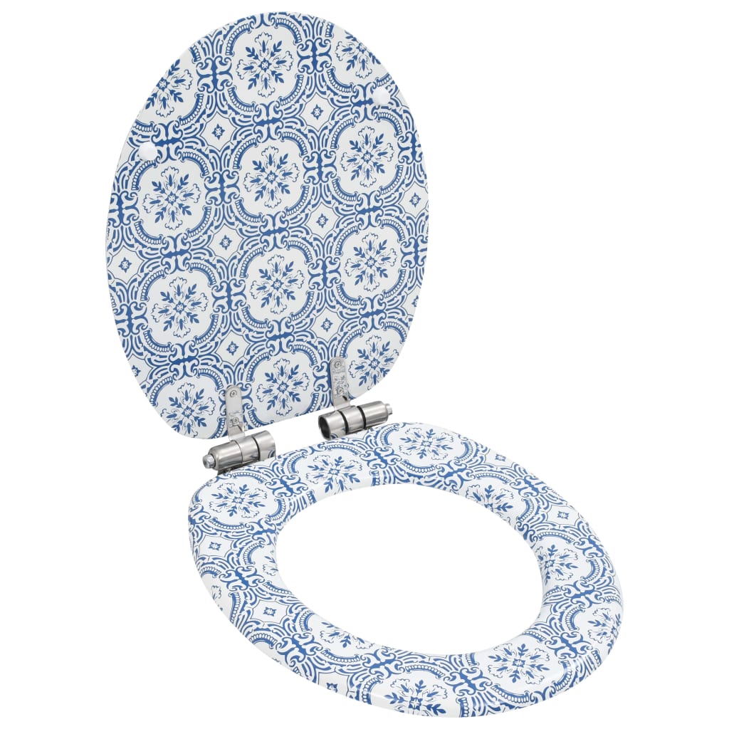 Sedile Wc Mdf Coperchio Chiusura Ammortizzata Semplice Bianco
