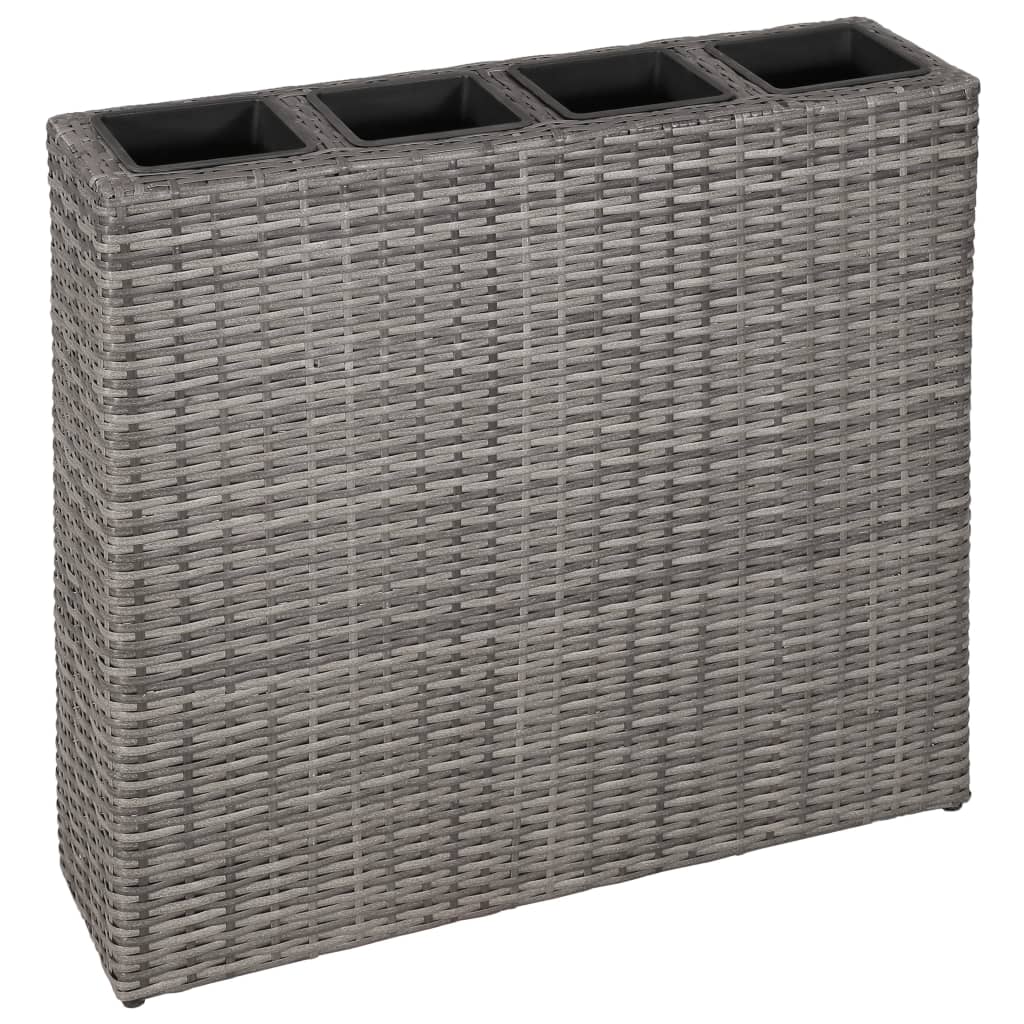 Letti Rialzati Da Giardino Con 4 Vasi 2 Pz In Polyrattan