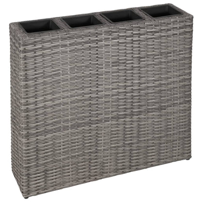 Letti Rialzati Da Giardino Con 4 Vasi 2 Pz In Polyrattan