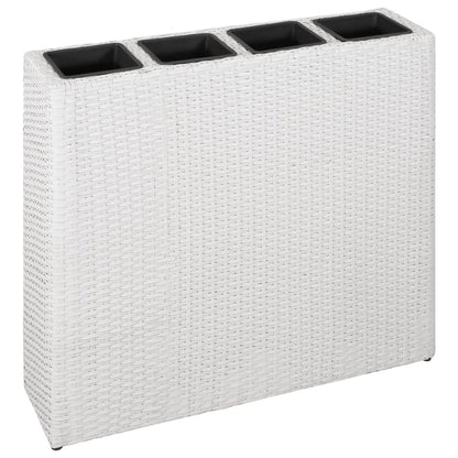 Letti Rialzati Da Giardino Con 4 Vasi 2 Pz In Polyrattan