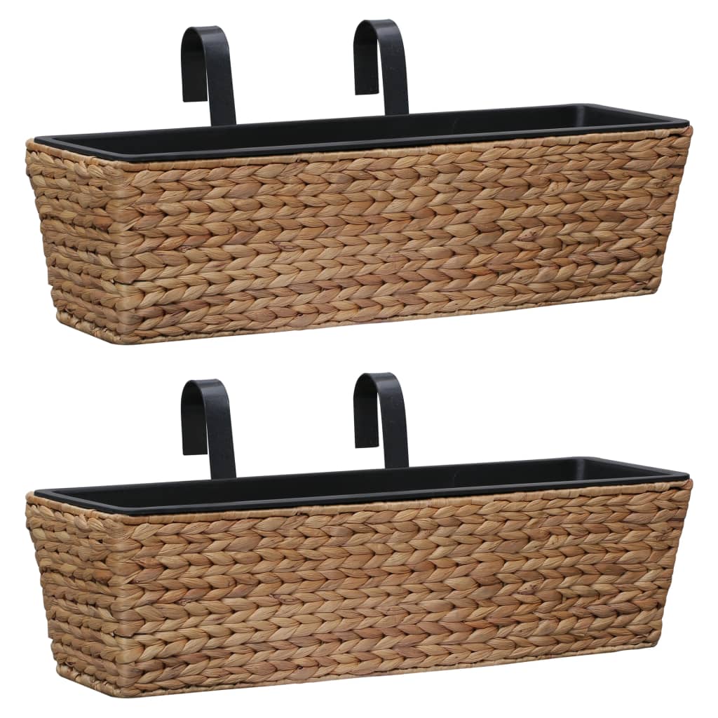 Fioriere 2 Pz In Giacinto Intrecciato Marrone