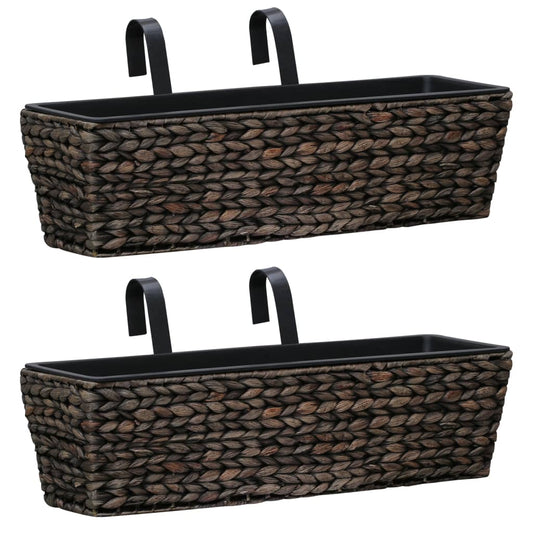 Fioriere 2 Pz In Giacinto Intrecciato Marrone