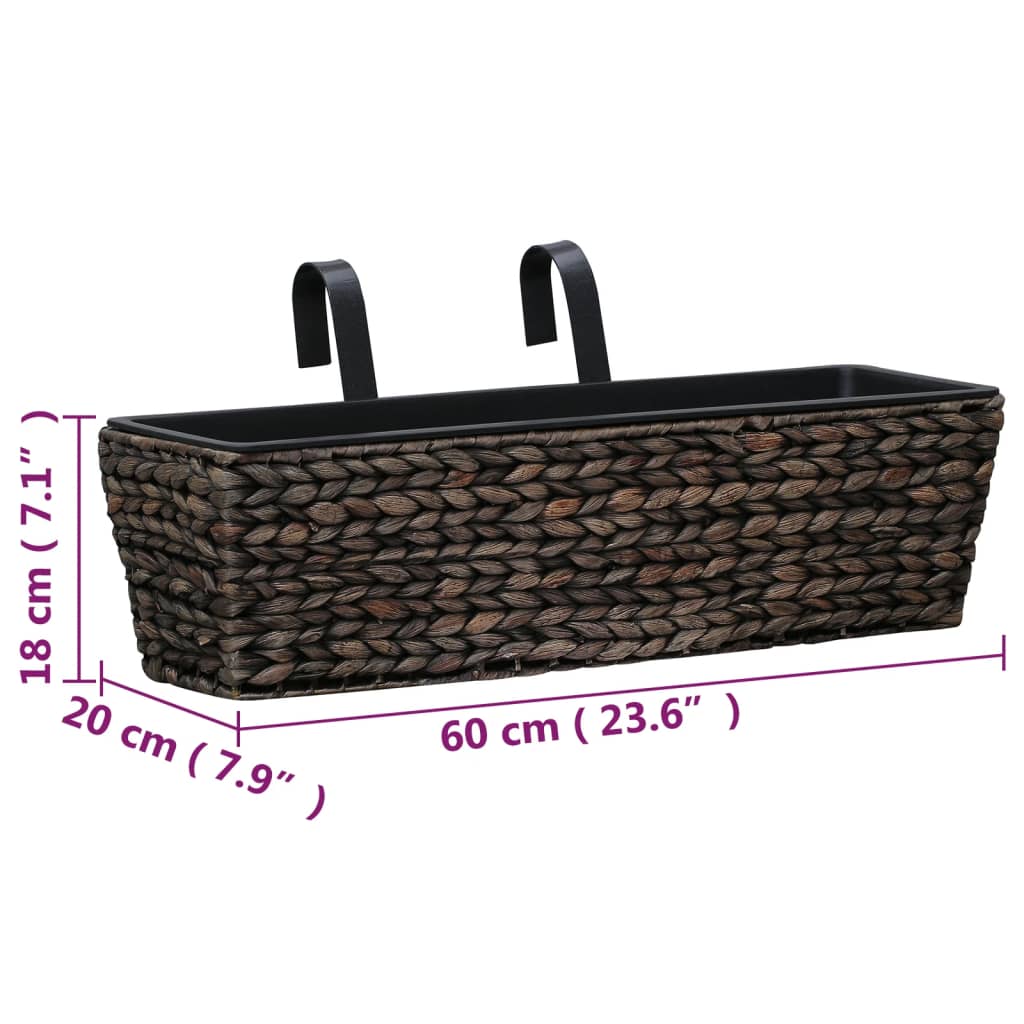 Fioriere 2 Pz In Giacinto Intrecciato Marrone