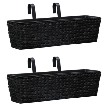 Fioriere 2 Pz In Giacinto Intrecciato Marrone