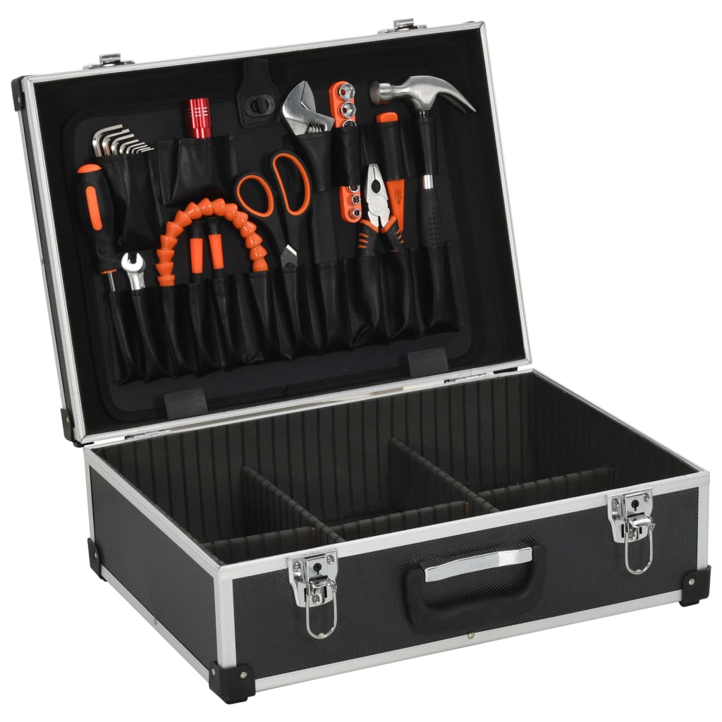 Valigetta Per Attrezzi 46X33X16 Cm Nera In Alluminio