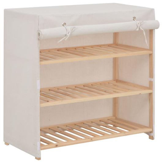 Scarpiera Con Rivestimento Bianca 79X40X80 Cm In Tessuto