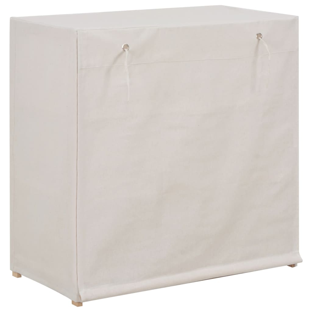 Scarpiera Con Rivestimento Bianca 79X40X80 Cm In Tessuto