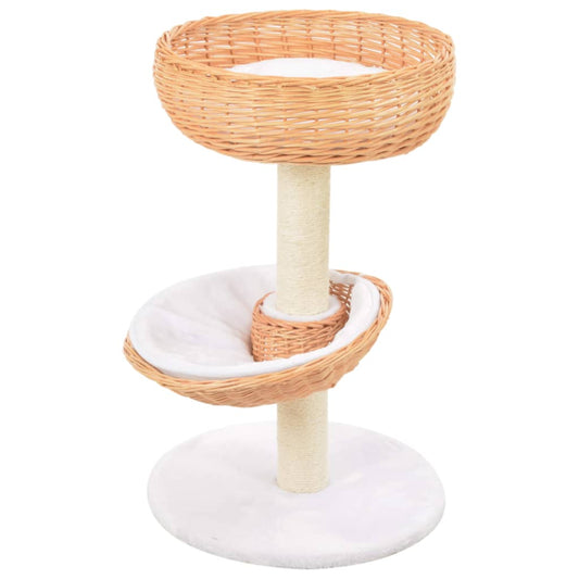 Albero Per Gatti Con Tiragraffi In Legno Di Salice Naturale