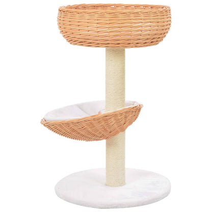 Albero Per Gatti Con Tiragraffi In Legno Di Salice Naturale