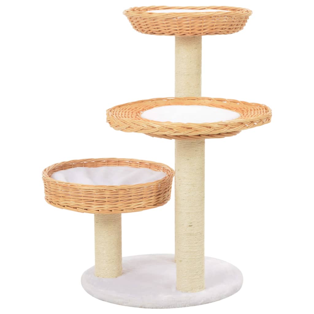 Albero Per Gatti Con Tiragraffi In Legno Di Salice Naturale