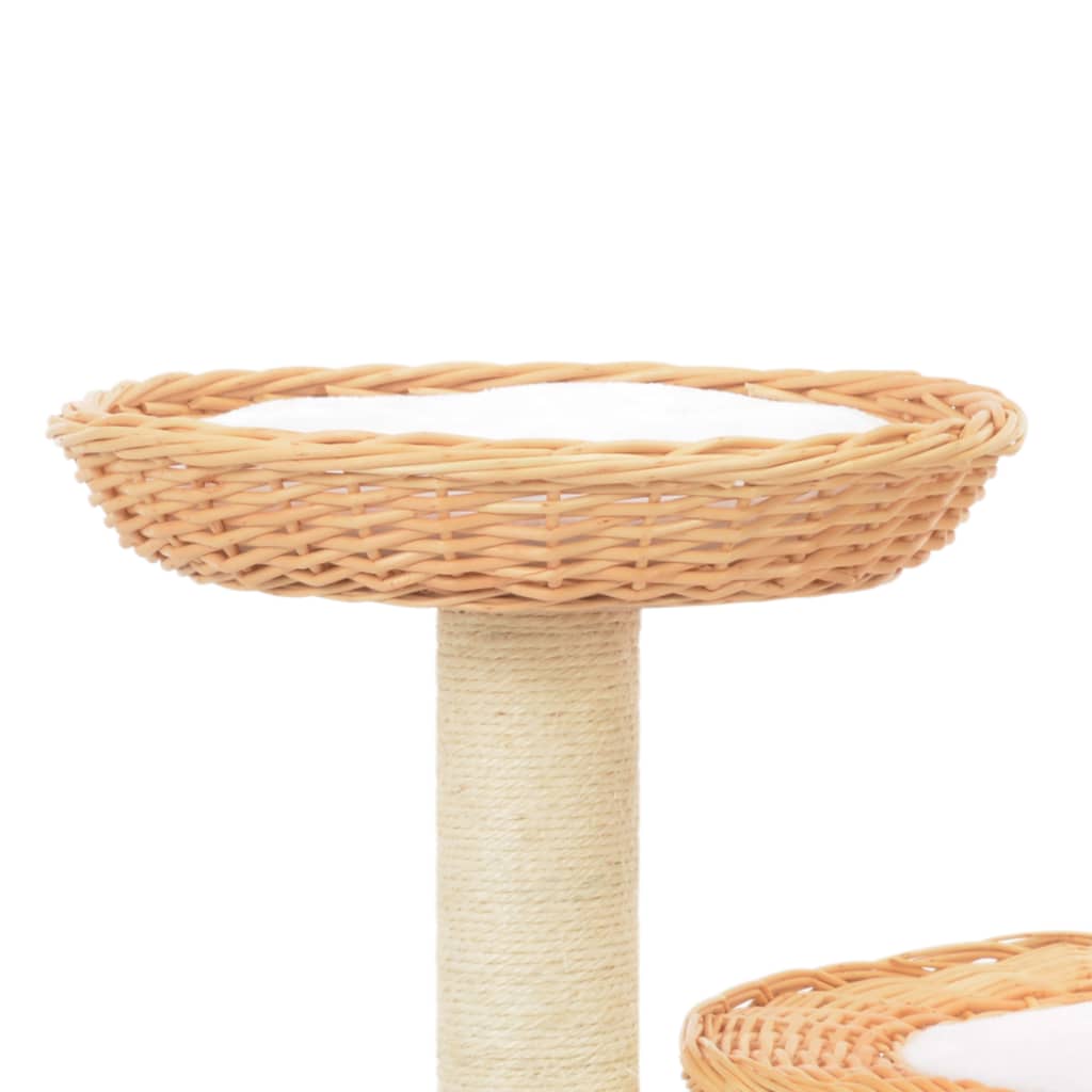Albero Per Gatti Con Tiragraffi In Legno Di Salice Naturale