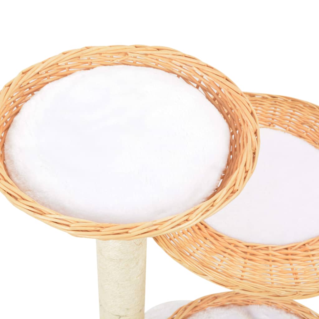 Albero Per Gatti Con Tiragraffi In Legno Di Salice Naturale