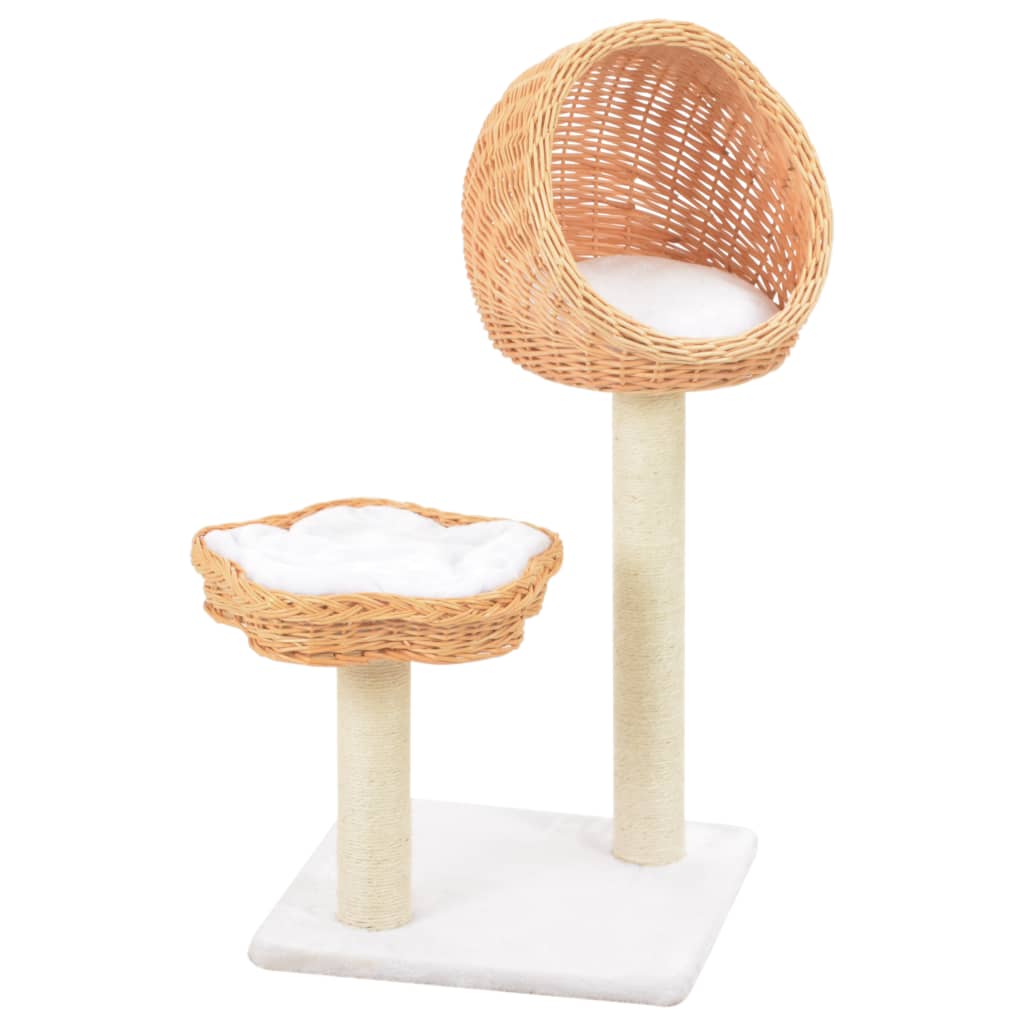 Albero Per Gatti Con Tiragraffi In Legno Di Salice Naturale