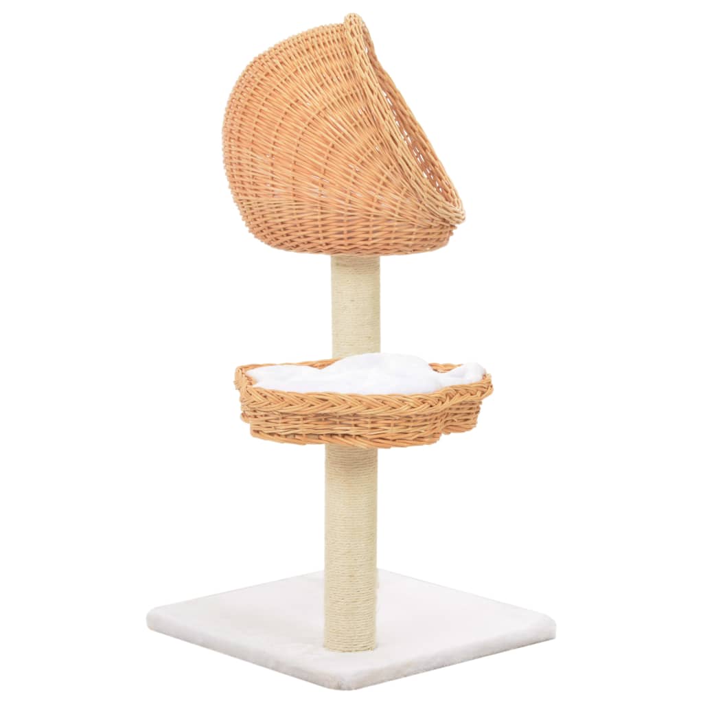 Albero Per Gatti Con Tiragraffi In Legno Di Salice Naturale