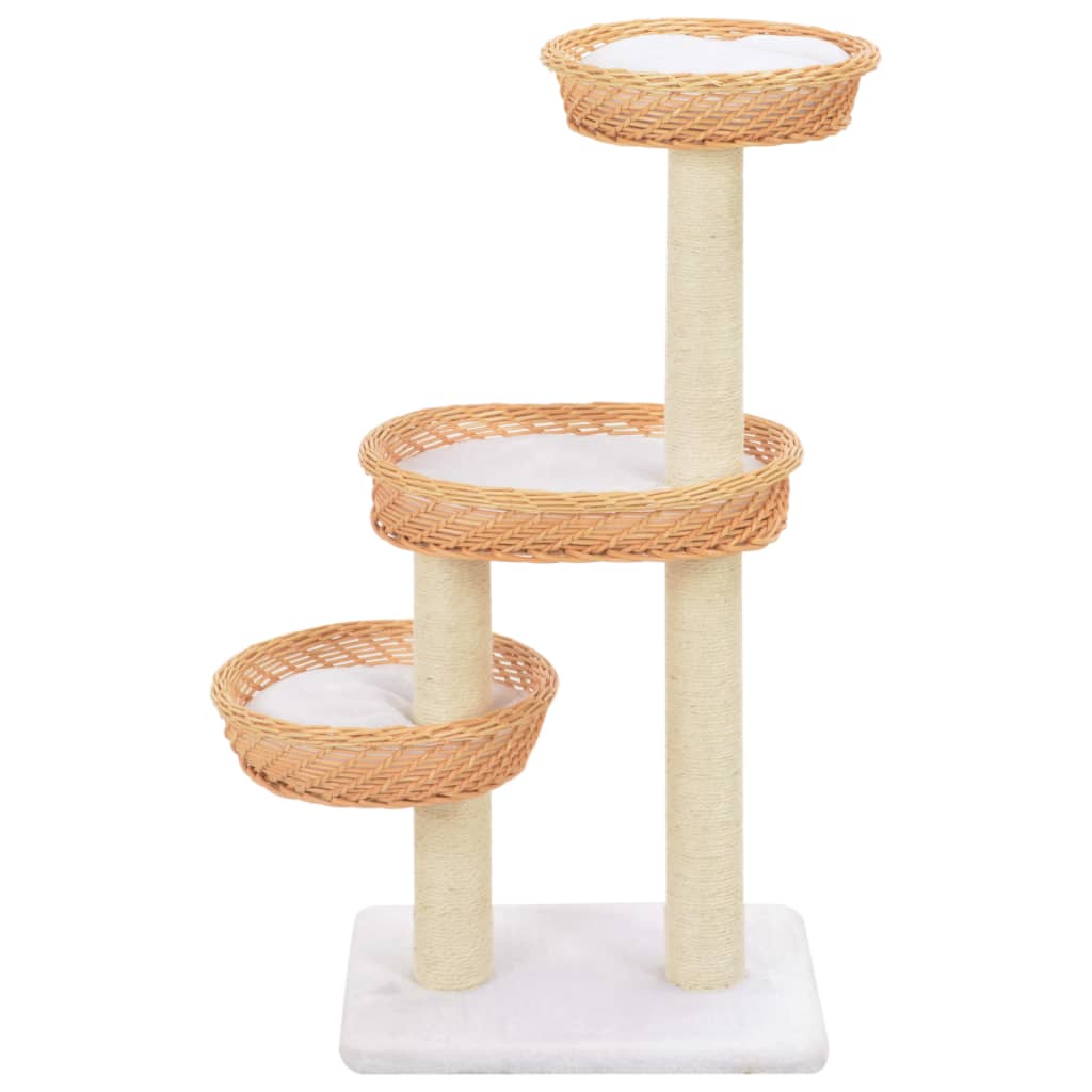 Albero Per Gatti Con Tiragraffi In Legno Di Salice Naturale