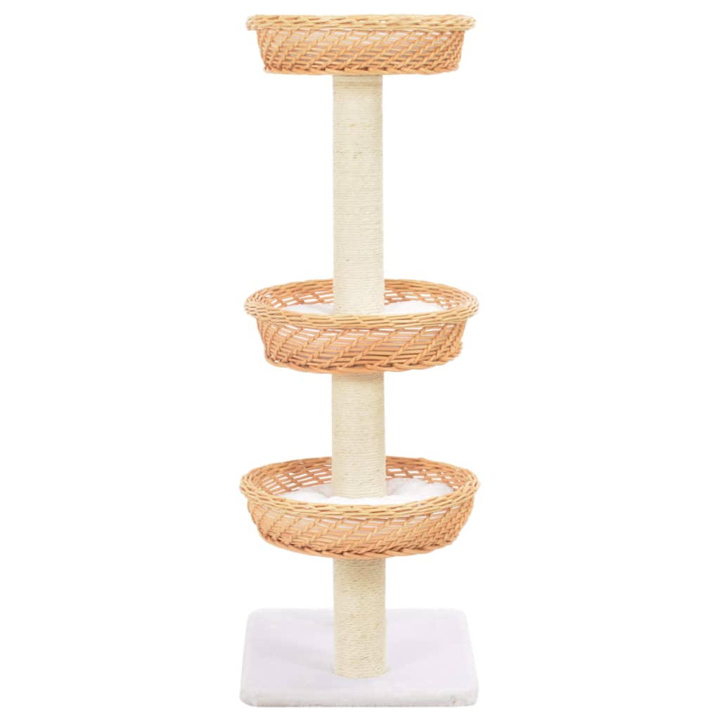 Albero Per Gatti Con Tiragraffi In Legno Di Salice Naturale