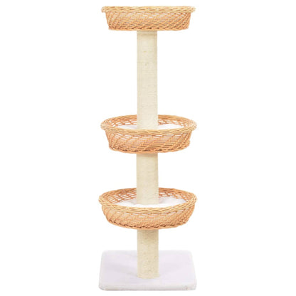 Albero Per Gatti Con Tiragraffi In Legno Di Salice Naturale