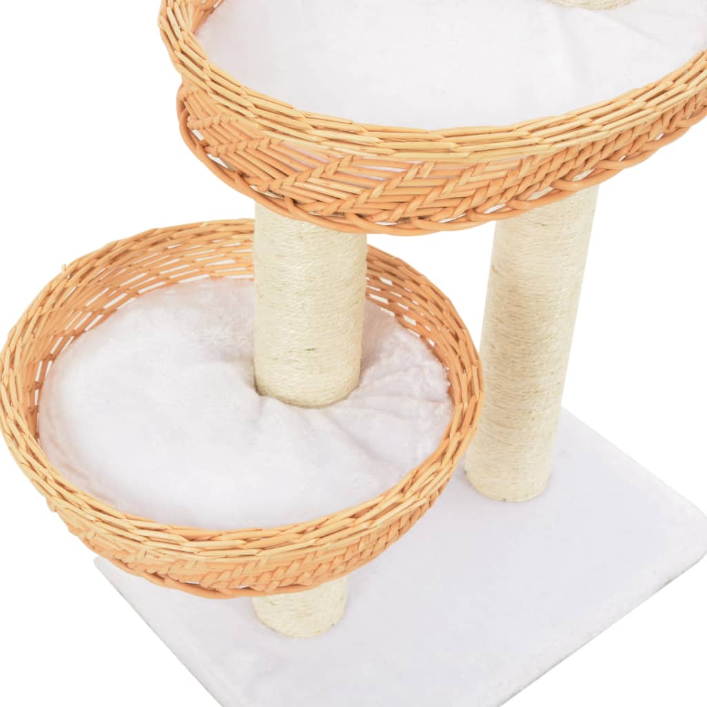 Albero Per Gatti Con Tiragraffi In Legno Di Salice Naturale