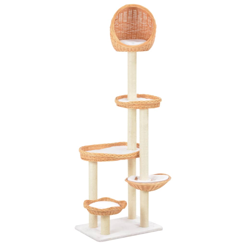 Albero Per Gatti Con Tiragraffi In Legno Di Salice Naturale