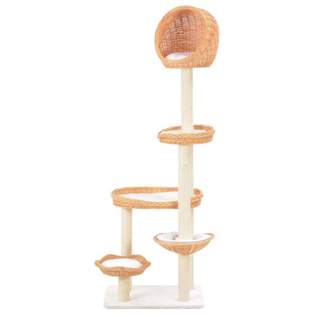 Albero Per Gatti Con Tiragraffi In Legno Di Salice Naturale
