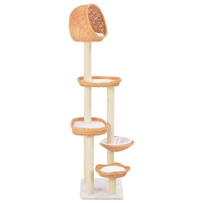 Albero Per Gatti Con Tiragraffi In Legno Di Salice Naturale
