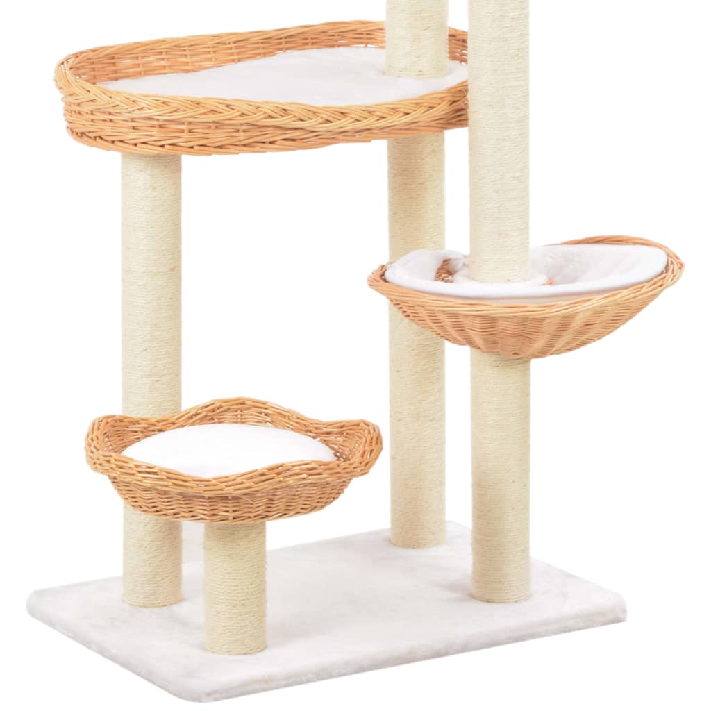 Albero Per Gatti Con Tiragraffi In Legno Di Salice Naturale