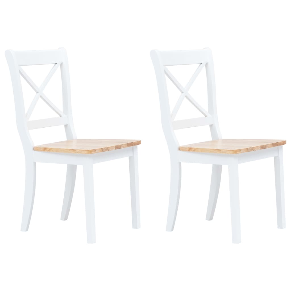 Sedie Da Pranzo 4 Pz Bianche In Legno Massello Di Hevea
