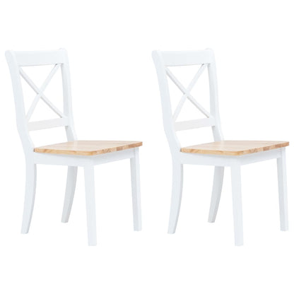 Sedie Da Pranzo 4 Pz Bianche In Legno Massello Di Hevea